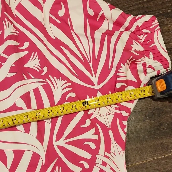 ❤️ NWOT! SHERIDAN FRENCH PINK WHITE COTTON DOLMAN BLOUSE WITH BEADED NECKLINE